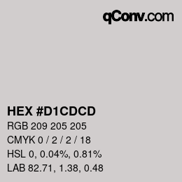 颜色代码: HEX #D1CDCD | qconv.com