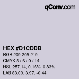 颜色代码: HEX #D1CDDB | qconv.com