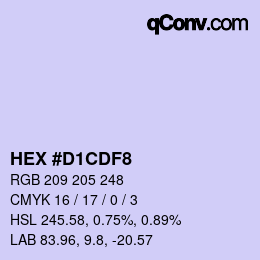 カラーコード: HEX #D1CDF8 | qconv.com