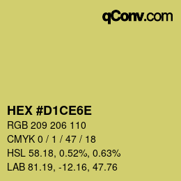 カラーコード: HEX #D1CE6E | qconv.com