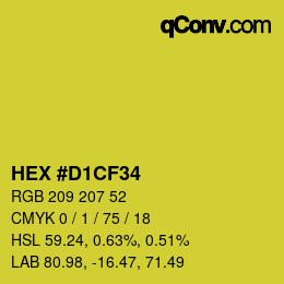 Color code: HEX #D1CF34 | qconv.com