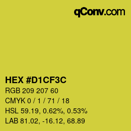 Color code: HEX #D1CF3C | qconv.com