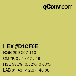 Color code: HEX #D1CF6E | qconv.com