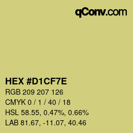 Color code: HEX #D1CF7E | qconv.com