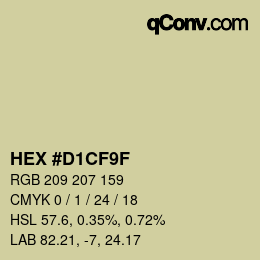 Color code: HEX #D1CF9F | qconv.com