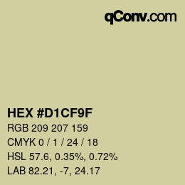 カラーコード: HEX #D1CF9F | qconv.com