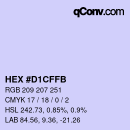 Color code: HEX #D1CFFB | qconv.com