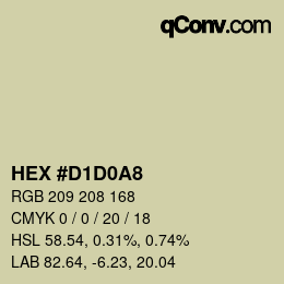 カラーコード: HEX #D1D0A8 | qconv.com