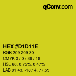 Color code: HEX #D1D11E | qconv.com