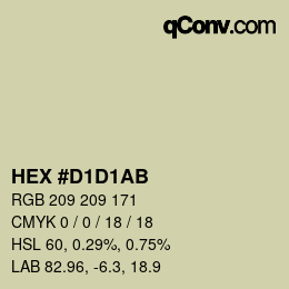 Color code: HEX #D1D1AB | qconv.com