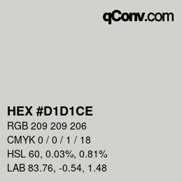 カラーコード: HEX #D1D1CE | qconv.com