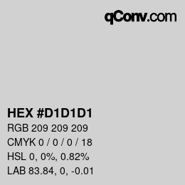 カラーコード: HEX #D1D1D1 | qconv.com