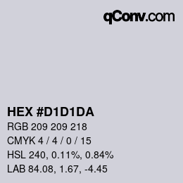 カラーコード: HEX #D1D1DA | qconv.com