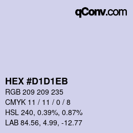 Color code: HEX #D1D1EB | qconv.com