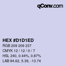 カラーコード: HEX #D1D1ED | qconv.com