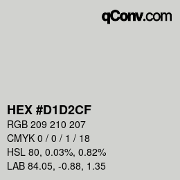 Color code: HEX #D1D2CF | qconv.com