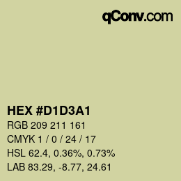 Farbcode: HEX #D1D3A1 | qconv.com