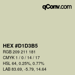 Color code: HEX #D1D3B5 | qconv.com