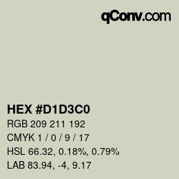 Color code: HEX #D1D3C0 | qconv.com