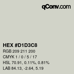 Color code: HEX #D1D3C8 | qconv.com