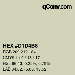 カラーコード: HEX #D1D4B8 | qconv.com