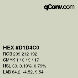 カラーコード: HEX #D1D4C0 | qconv.com