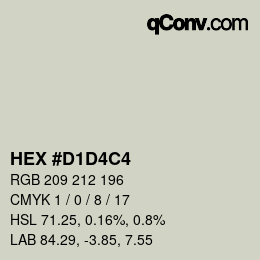 Color code: HEX #D1D4C4 | qconv.com