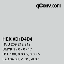 Color code: HEX #D1D4D4 | qconv.com