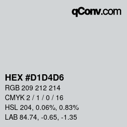 Farbcode: HEX #D1D4D6 | qconv.com