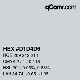 カラーコード: HEX #D1D4D6 | qconv.com