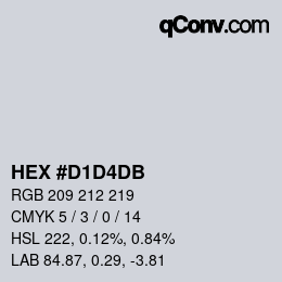 カラーコード: HEX #D1D4DB | qconv.com
