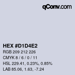 颜色代码: HEX #D1D4E2 | qconv.com