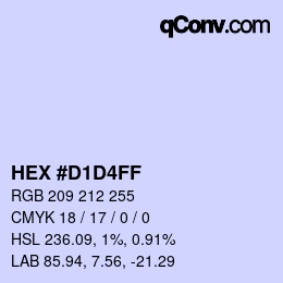 カラーコード: HEX #D1D4FF | qconv.com
