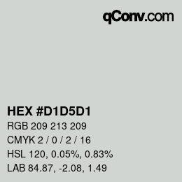 カラーコード: HEX #D1D5D1 | qconv.com