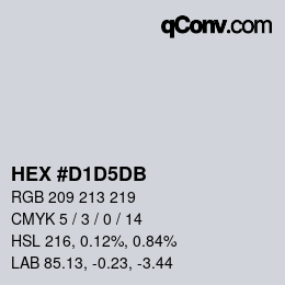 カラーコード: HEX #D1D5DB | qconv.com