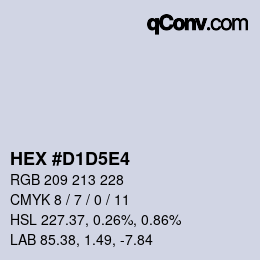カラーコード: HEX #D1D5E4 | qconv.com
