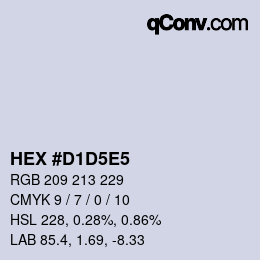 カラーコード: HEX #D1D5E5 | qconv.com