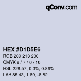 Color code: HEX #D1D5E6 | qconv.com
