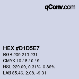 カラーコード: HEX #D1D5E7 | qconv.com