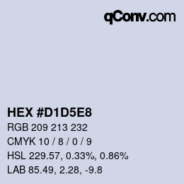 カラーコード: HEX #D1D5E8 | qconv.com