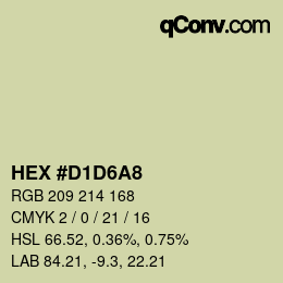 カラーコード: HEX #D1D6A8 | qconv.com