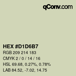 Farbcode: HEX #D1D6B7 | qconv.com