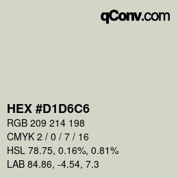 カラーコード: HEX #D1D6C6 | qconv.com