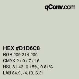 颜色代码: HEX #D1D6C8 | qconv.com