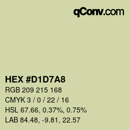 Color code: HEX #D1D7A8 | qconv.com