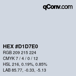 Farbcode: HEX #D1D7E0 | qconv.com
