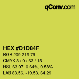 Color code: HEX #D1D84F | qconv.com