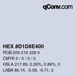 Color code: HEX #D1D8E400 | qconv.com