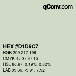 Color code: HEX #D1D9C7 | qconv.com