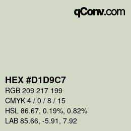 カラーコード: HEX #D1D9C7 | qconv.com